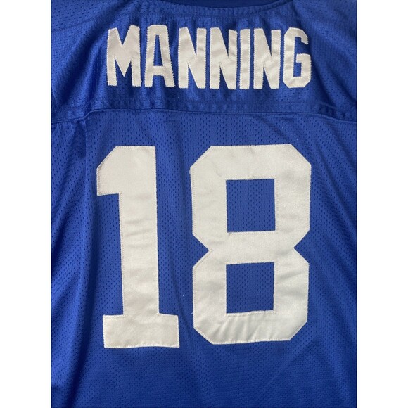 VTG Reebok Authentic Jersey Peyton Manning #18 Colts Mens 56 2XL Blue Sewn NFL - Picture 2 of 10